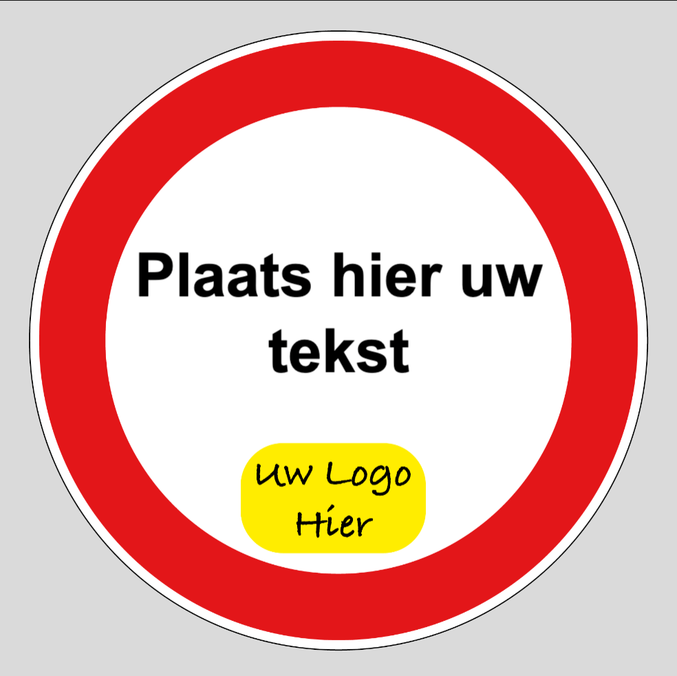 10x Aanpasbare Verbodsticker | Rood/Zwart | 10 cm Rond | Gratis tekst en logo - Ricard Pictogram stickers -