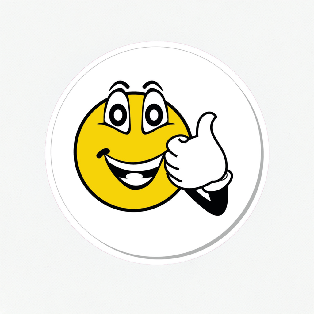 20x 3cm Rond Smile sticker Duim up - Ricard Pictogram stickers - 8718133041778