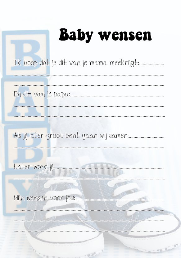 20x leuke babyshower invulkaarten (A5 formaat) babyshower 2 - Ricard