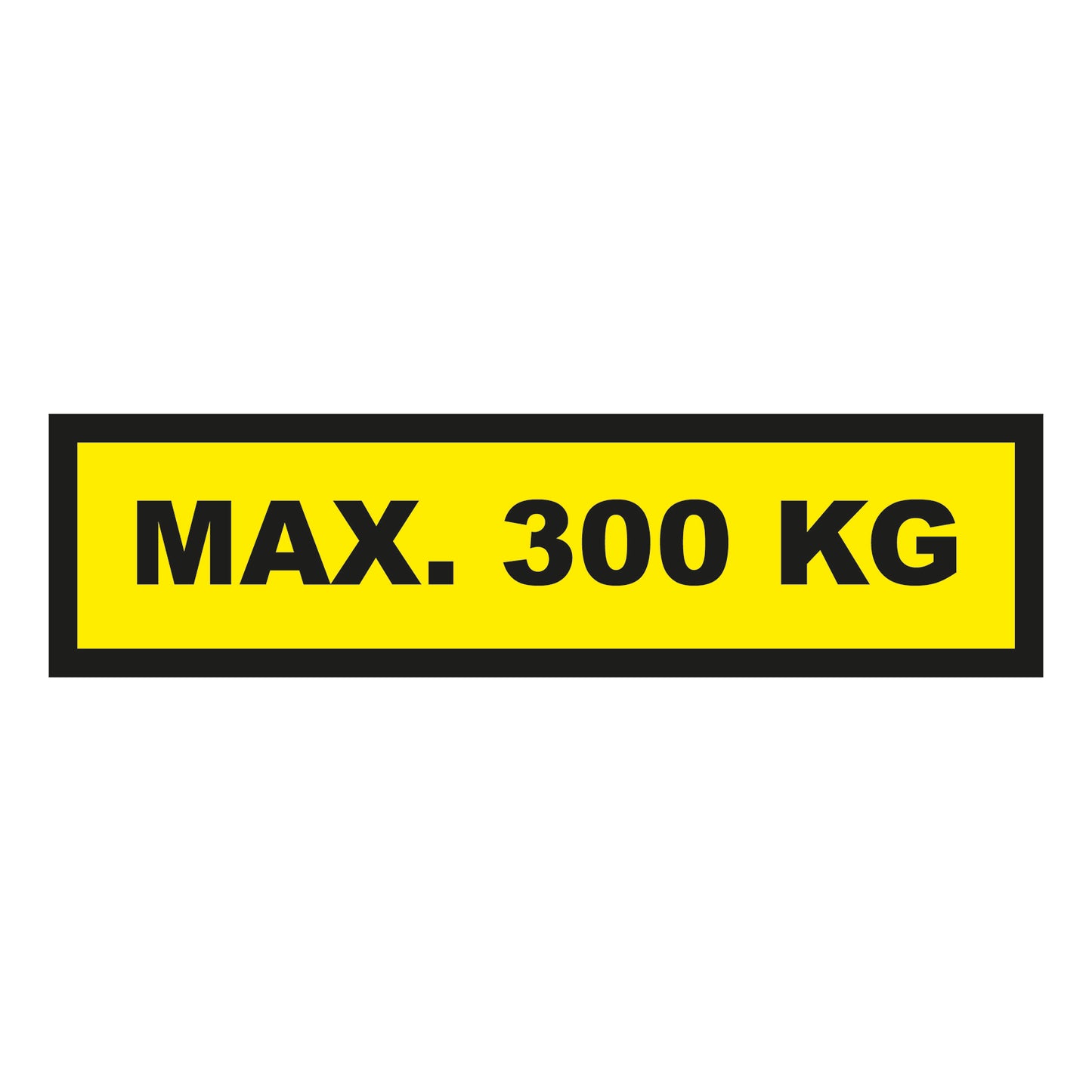 Waarschuwingssticker max. 300 kg 300x75mm - geel/zwart - Ricard