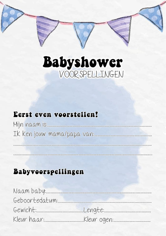 2x20 leuke Babyshowerkaarten | Babyshower | spelletje invulkaarten (A5 formaat) 2x20Babyshower05 - Ricard Pictogram stickers