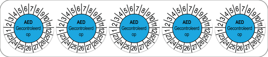50 Keuringsstickers Aed gecontroleerd op: Rond 35 mm jaartal 23 tot 29 - Ricard Pictogram stickers -