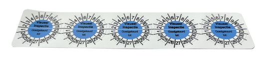 50 Keuringsstickers Visueel Inspectie Rond 35 mm Strips van 5 stuks - Ricard Pictogram stickers -