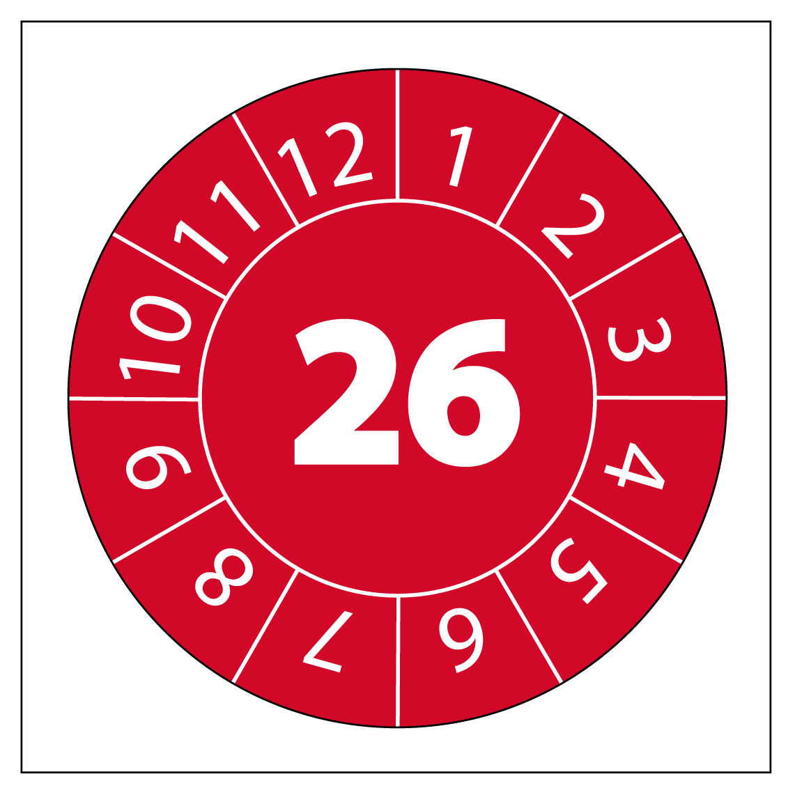 50x Keuringssticker 30 mm Rond | 5 sticker op een strip | jaar 26 - Ricard Pictogram stickers - 8718133053900