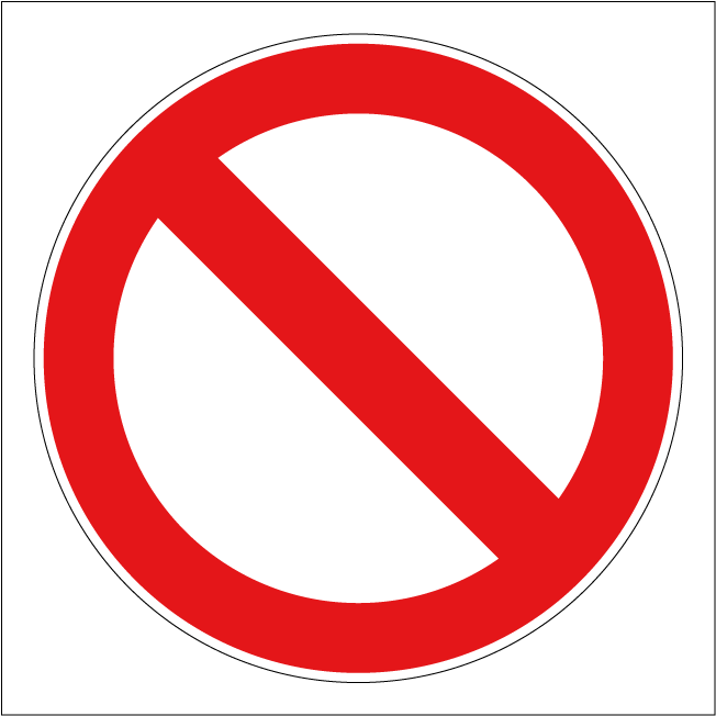 5x Aanpasbare Verbodssticker | Rood/Zwart | 20 cm Rond | Gratis tekst en logo | Bestel nu - Ricard Pictogram stickers -