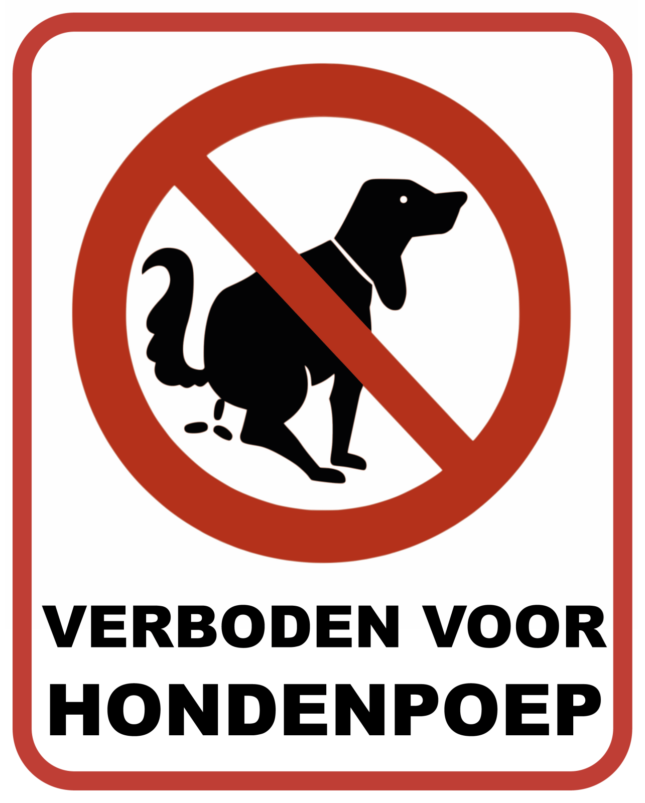5x Verboden voor Hondenpoep Sticker | 20x25 cm | Duidelijke Waarschuwing - Ricard Pictogram stickers - 8718133053443