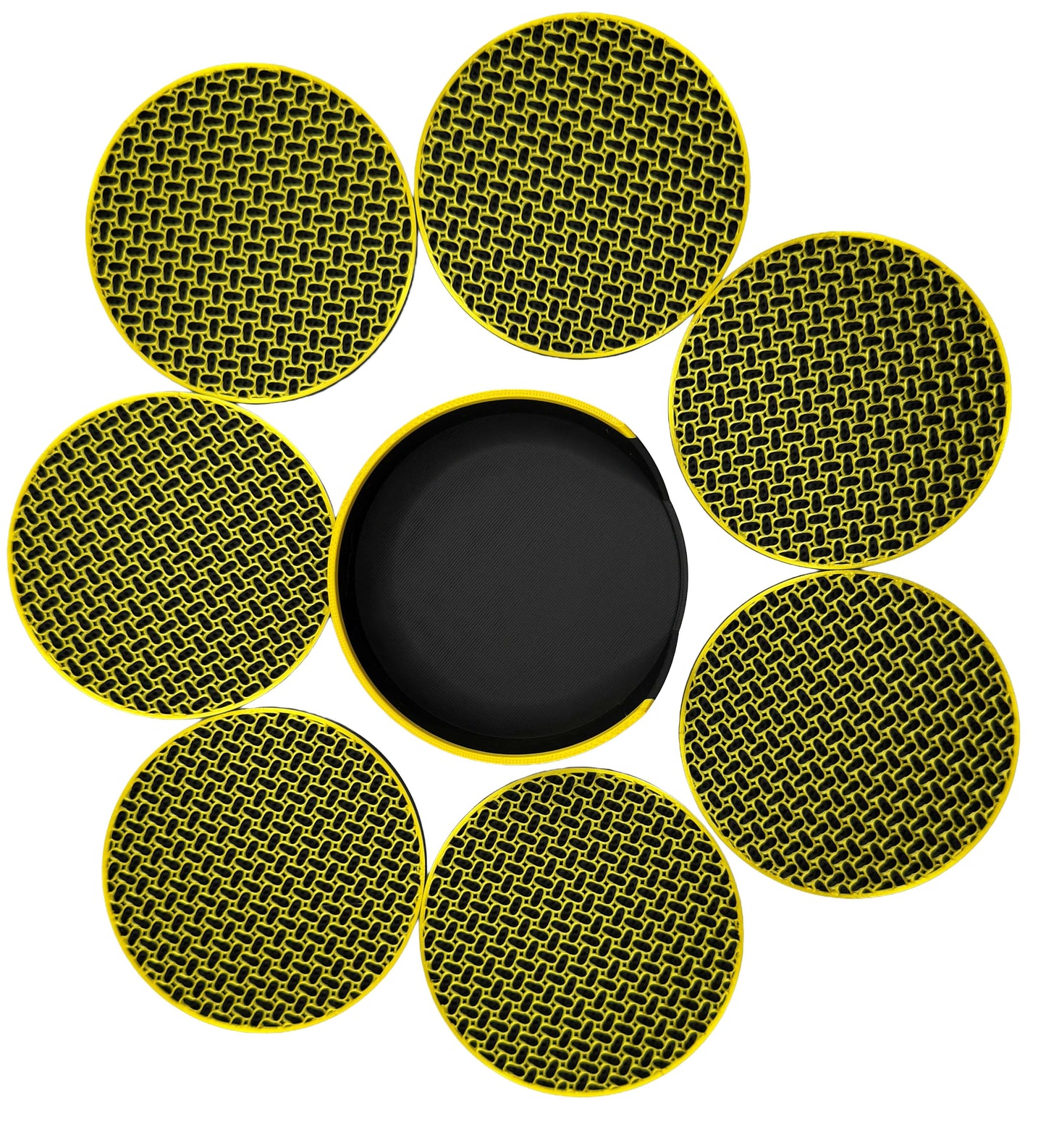 Luxe gouden onderzetters set van 7 stuks diameter 10 cm | Bio plastic