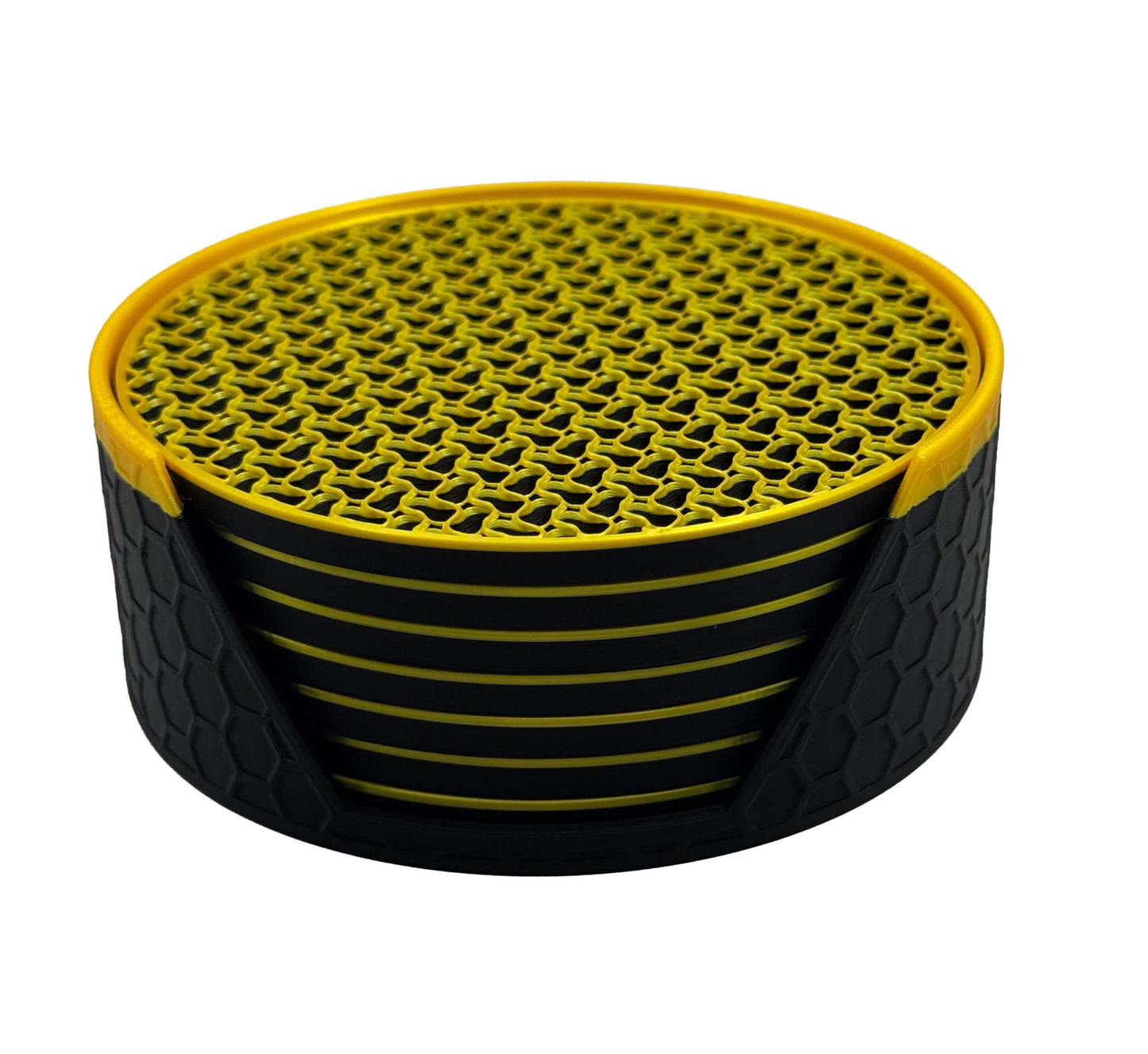 Luxe gouden onderzetters set van 7 stuks diameter 10 cm | Bio plastic