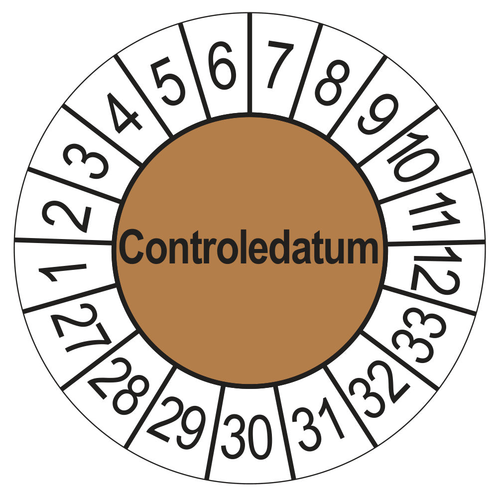 Controledatum keuringssticker bruin 2027