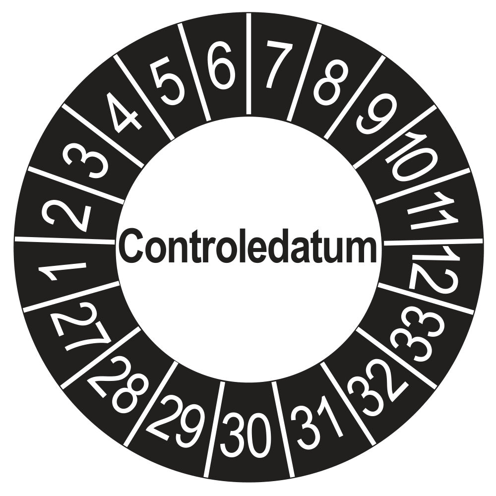 Controledatum keuringssticker buiten zwart 2027