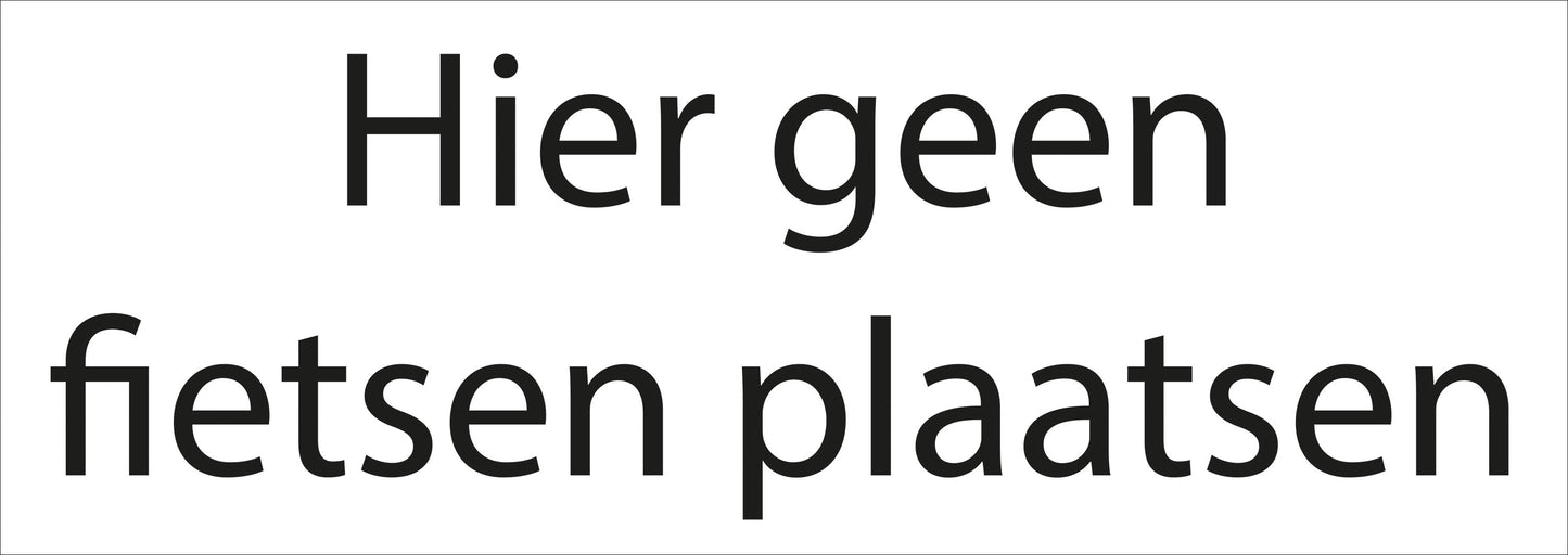 5x Hier geen fietsen plaatsen Stickers | 36 cm x12,5 cm | Vinyl