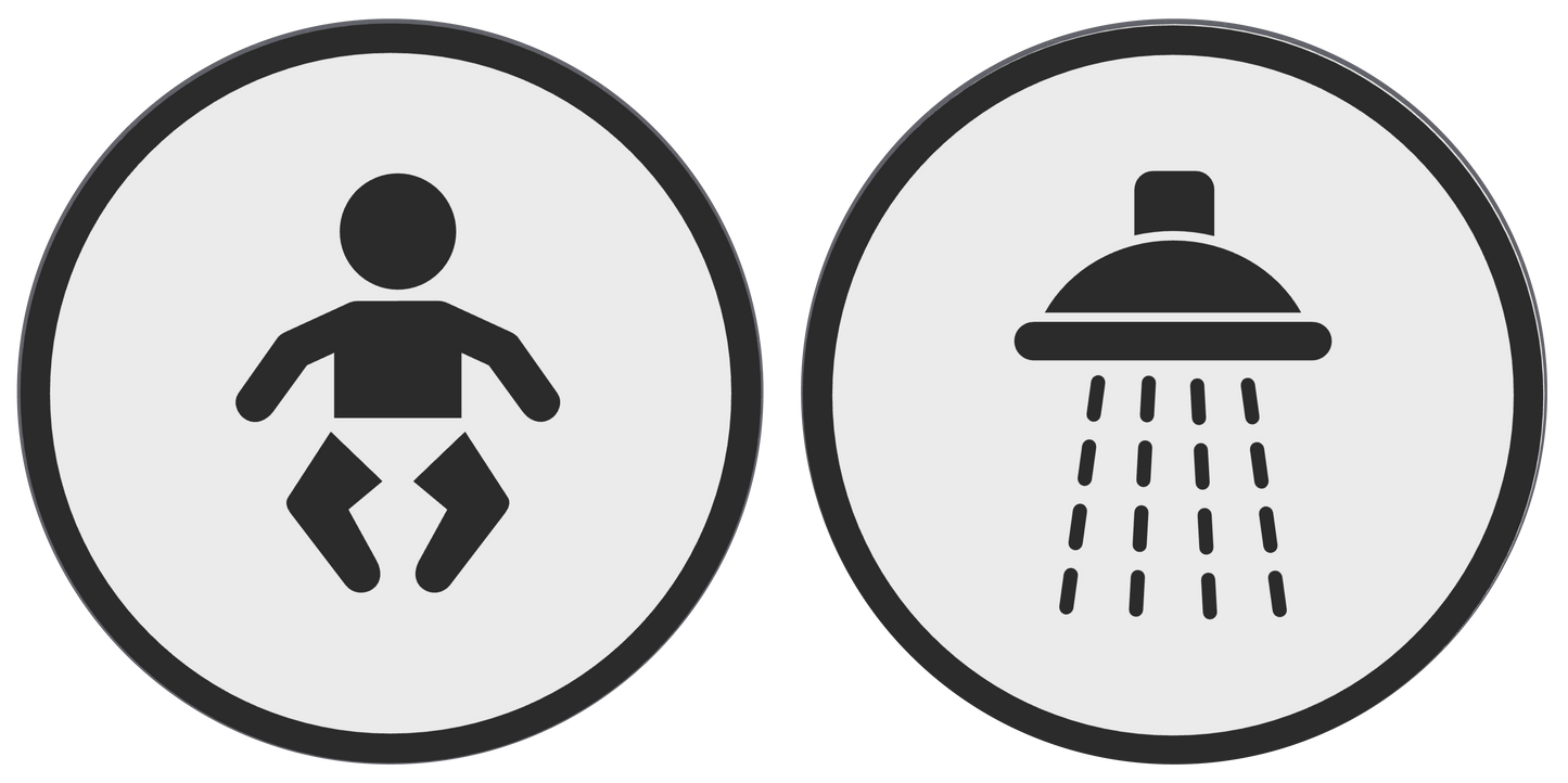 PLA bordje baby-verschoning en douche Wit-Zwart 125mm rond