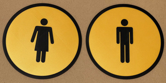 PLA toilet bordje man vrouw detail