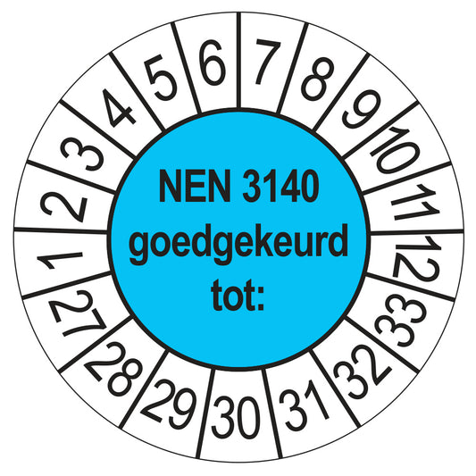 NEN 3140 keuringssticker blauw 2027