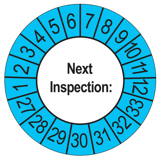 Next Inspection keuringssticker buiten blauw 2027