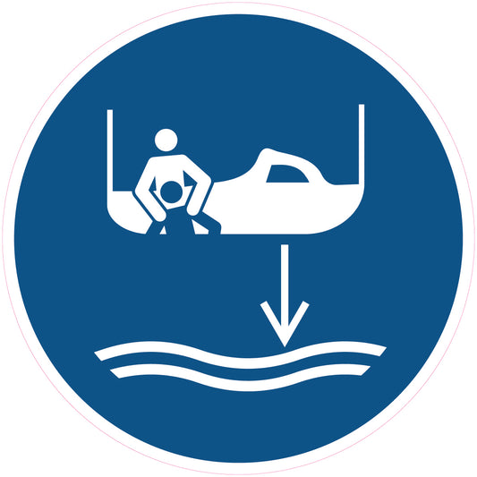 Gebod Laat hulpboot te water | Pictogram sticker