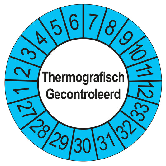 Thermografisch Gecontroleerd keuringssticker buiten blauw 2027