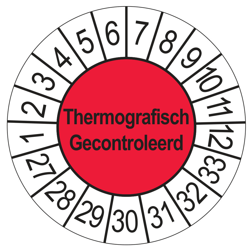Thermografisch Gecontroleerd keuringssticker rood 2027