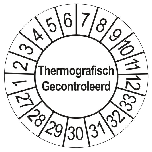 Thermografisch Gecontroleerd keuringssticker wit 2027