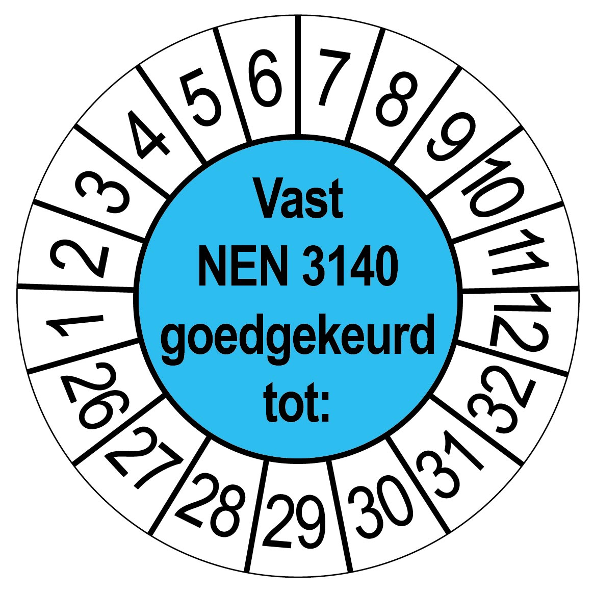 keuringsstickers vast nen 3140 Goedgekeurd | 50 stuks 10 strips 35mm | Blauw