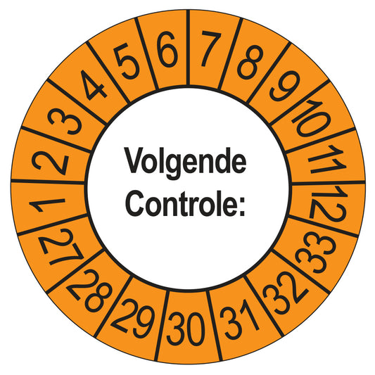 Volgende Controle keuringssticker buiten oranje 2027
