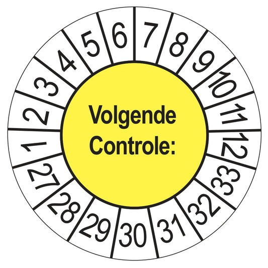 Volgende Controle keuringssticker geel 2027
