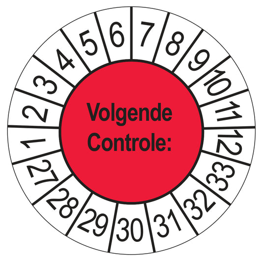Volgende Controle keuringssticker rood 2027