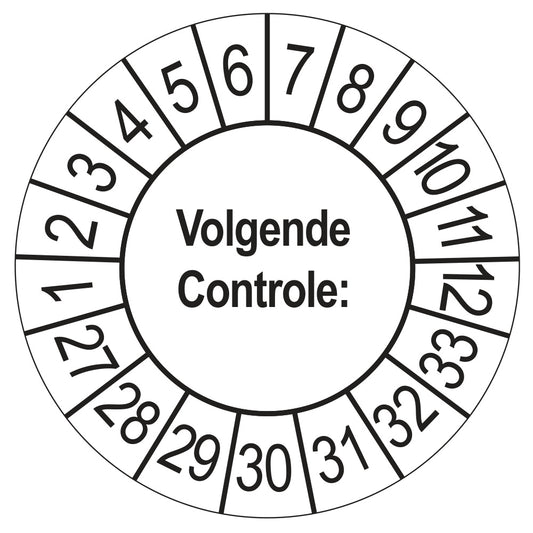Volgende Controle keuringssticker wit 2027