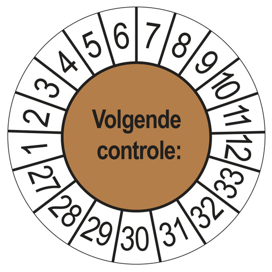 Volgende Controle keuringssticker bruin 2027