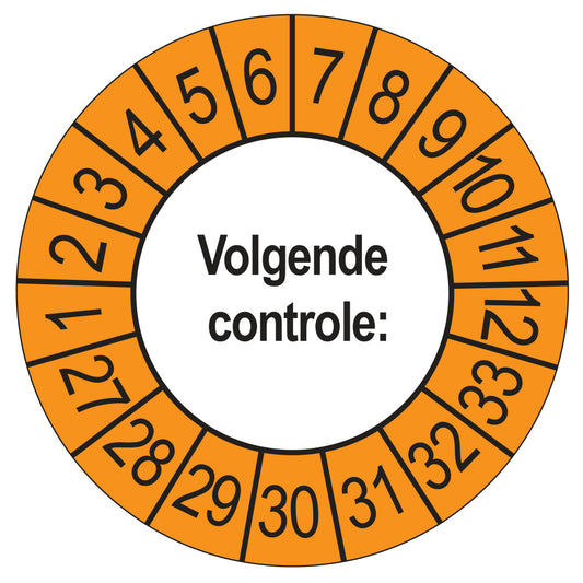Volgende Controle keuringssticker buiten oranje 2027