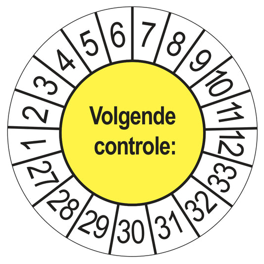 Volgende Controle keuringssticker geel 2027