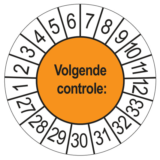 Volgende Controle keuringssticker oranje 2027