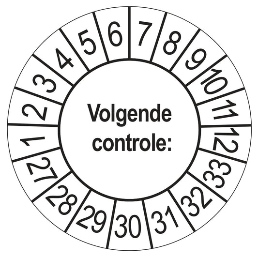 Volgende Controle keuringssticker wit 2027