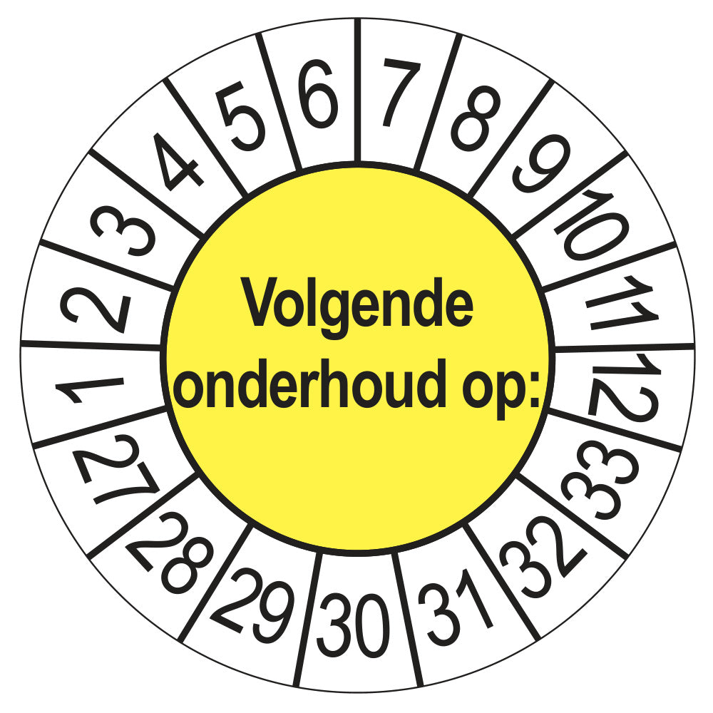 Volgende Onderhoud keuringssticker geel 2027