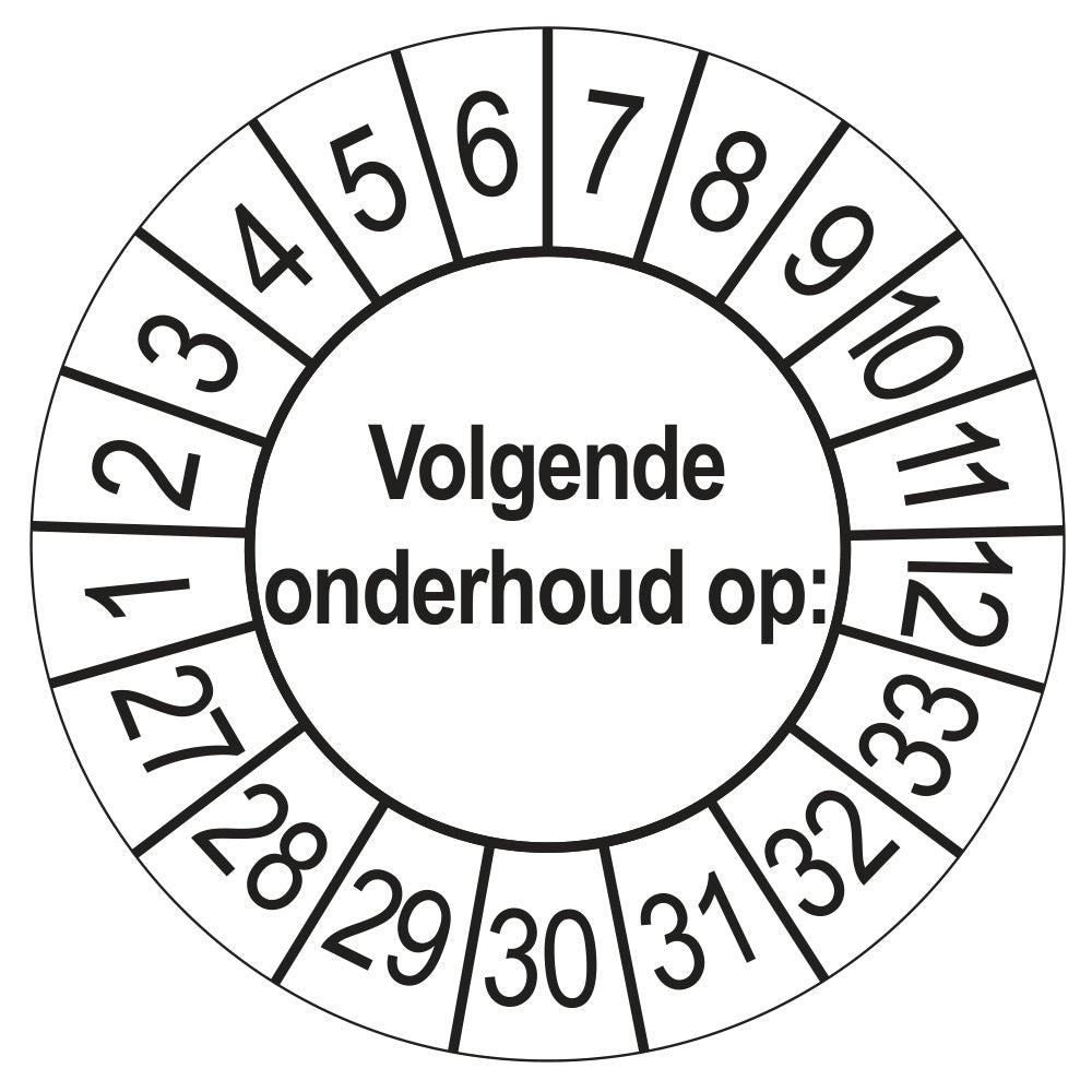 Volgende Onderhoud keuringssticker wit 2027