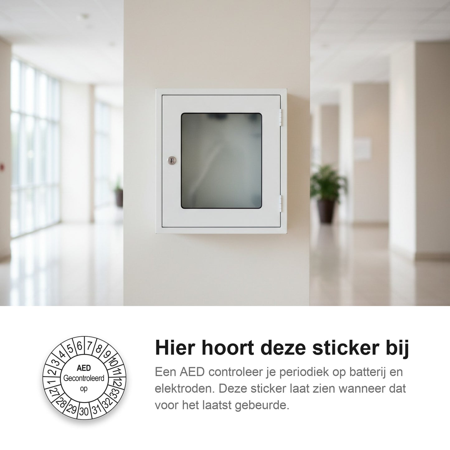sfeerbeeld AED Gecontroleerd op Wit