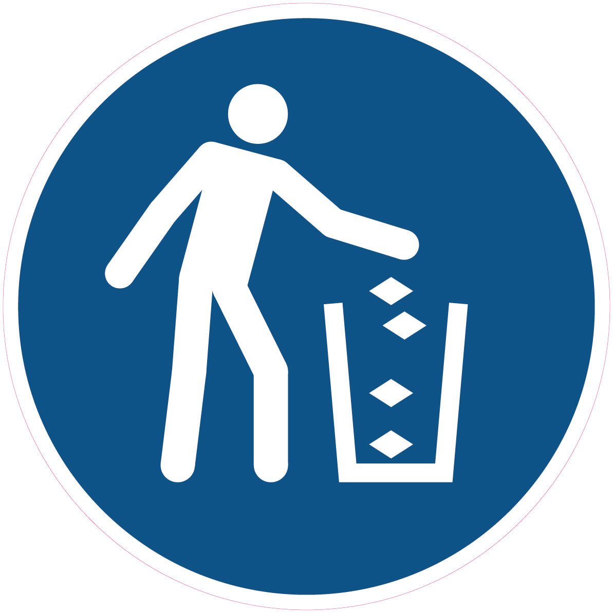 Gebodssticker afvalbak gebruiken, ISO 7010 M030