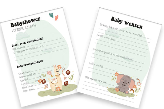 Babyshower Invulkaarten (20 stuks) - Maak Blijvende Herinneringen - Babyshower 15 - Ricard Pictogram stickers - 8718133053702