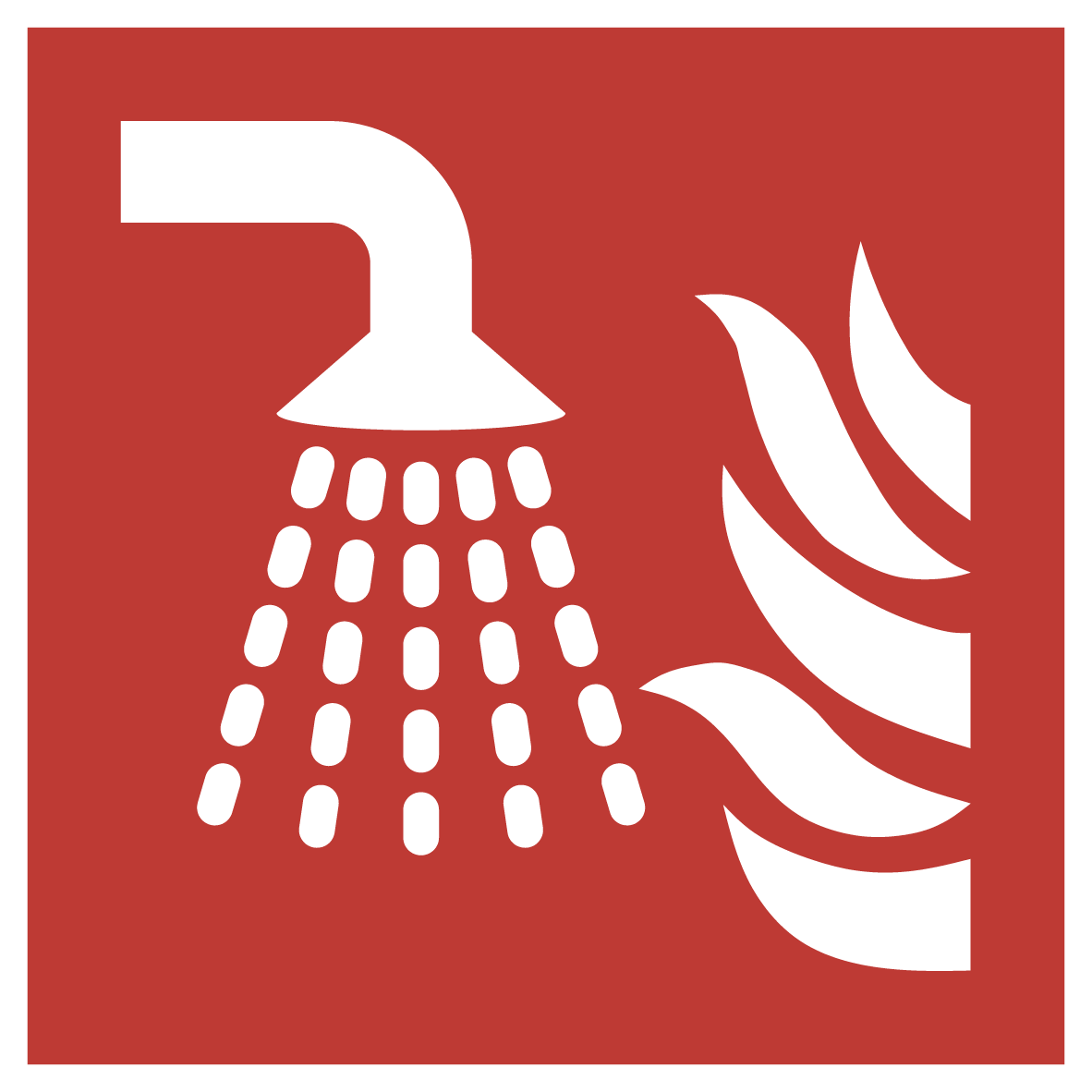 Sprinkler sticker – rood ISO 7010 F011 pictogram