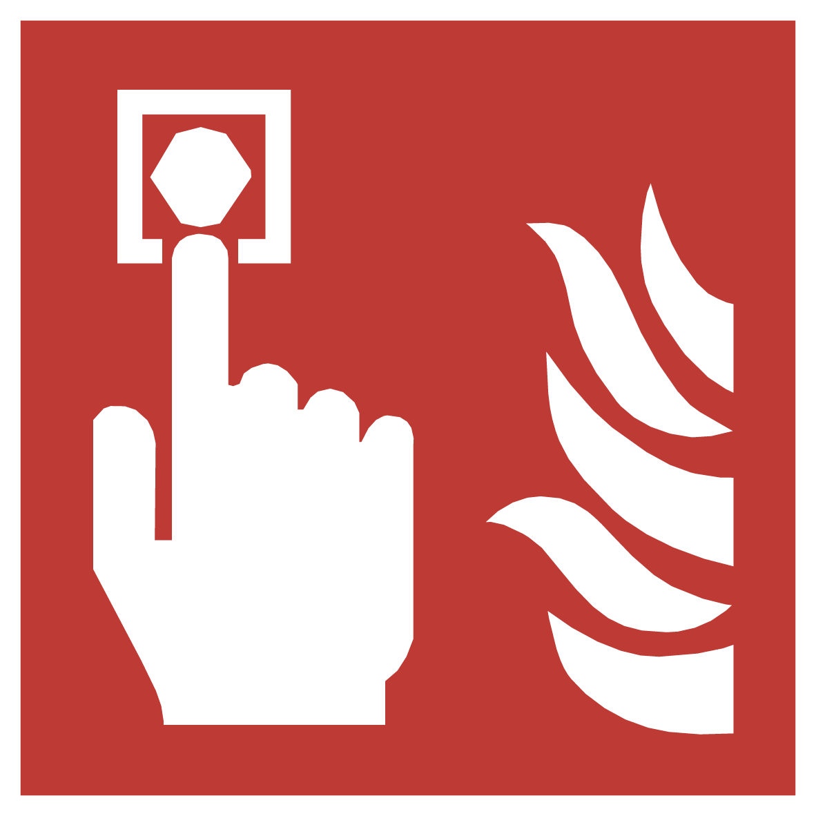 Brandmelder sticker – rood ISO 7010 F005 pictogram