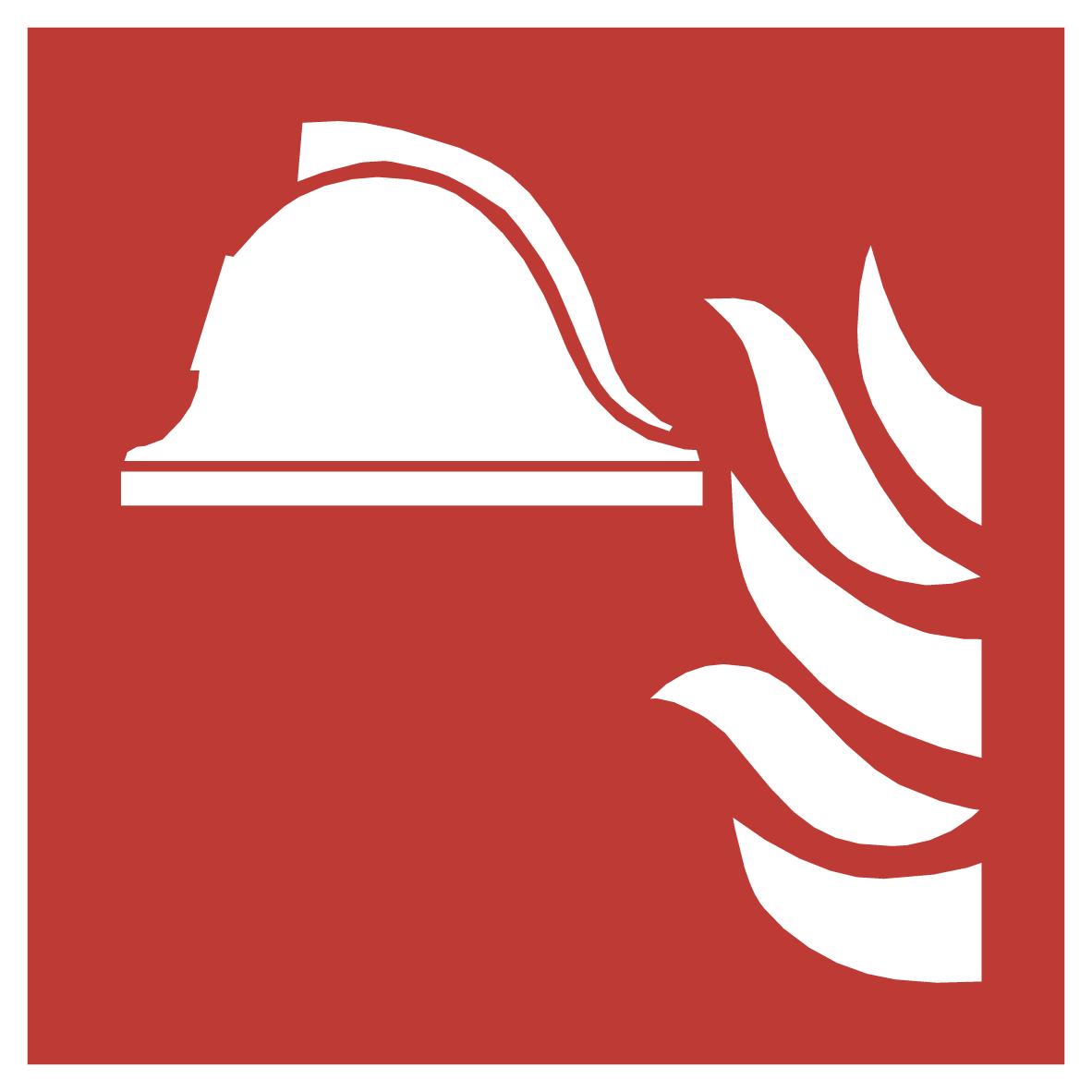 Brandbestrijdingsmateriaal sticker – rood ISO 7010 F004 pictogram
