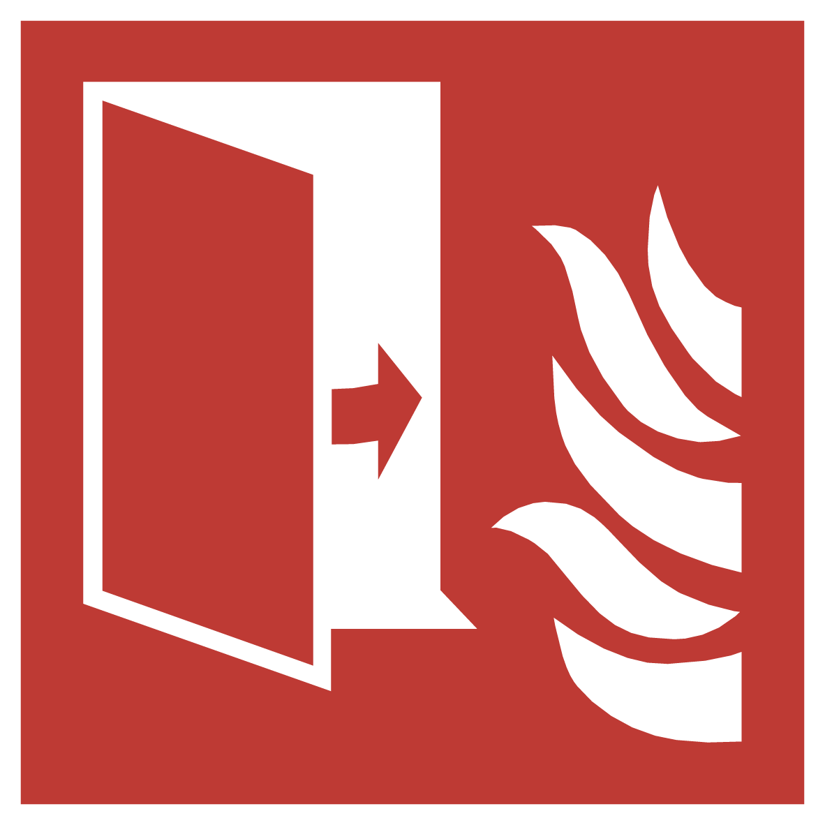 Brandwerende deur sticker – rood ISO 7010 F007 pictogram