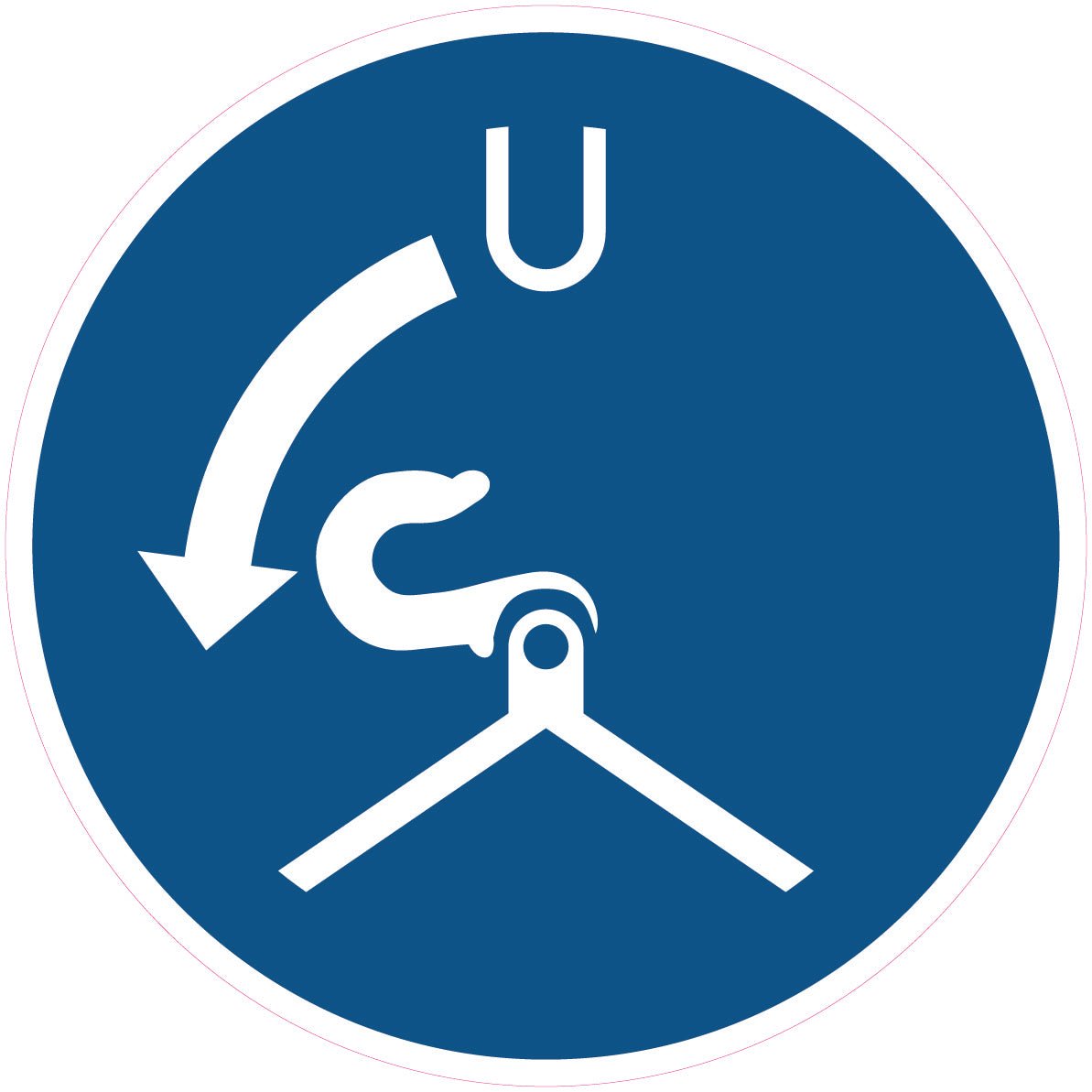 Gebodssticker haken lossen, ISO 7010 M042