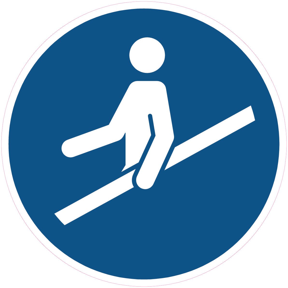 Gebodssticker reling gebruiken, ISO 7010 M012