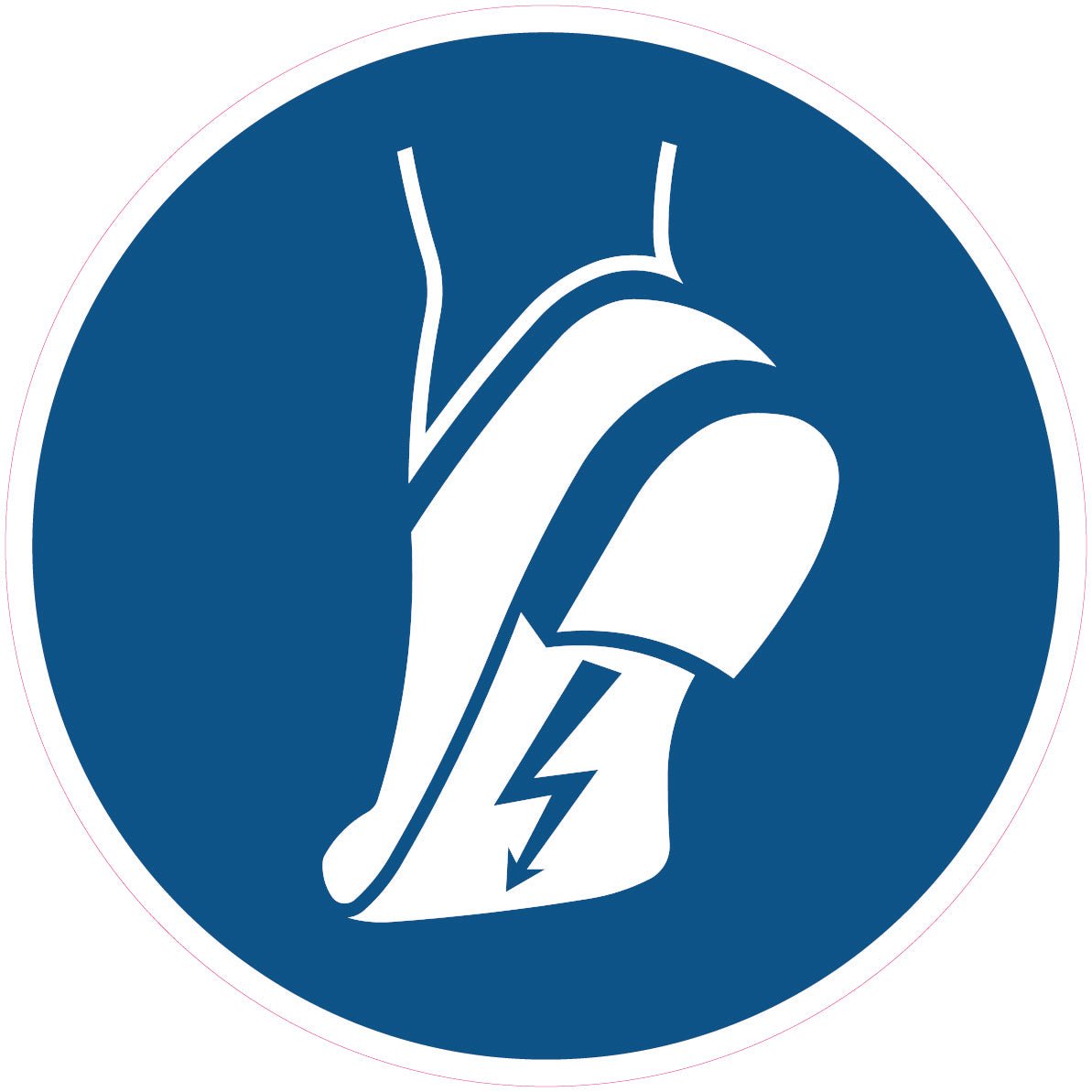 Gebodssticker geleidende schoenen verplicht, ISO 7010 M032