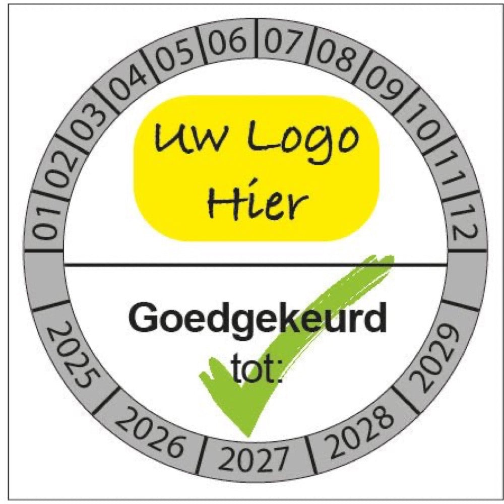 Keuringsstickers vrij te ontwerpen in onze online studio Grijze buitenring logo - Ricard Pictogram stickers -