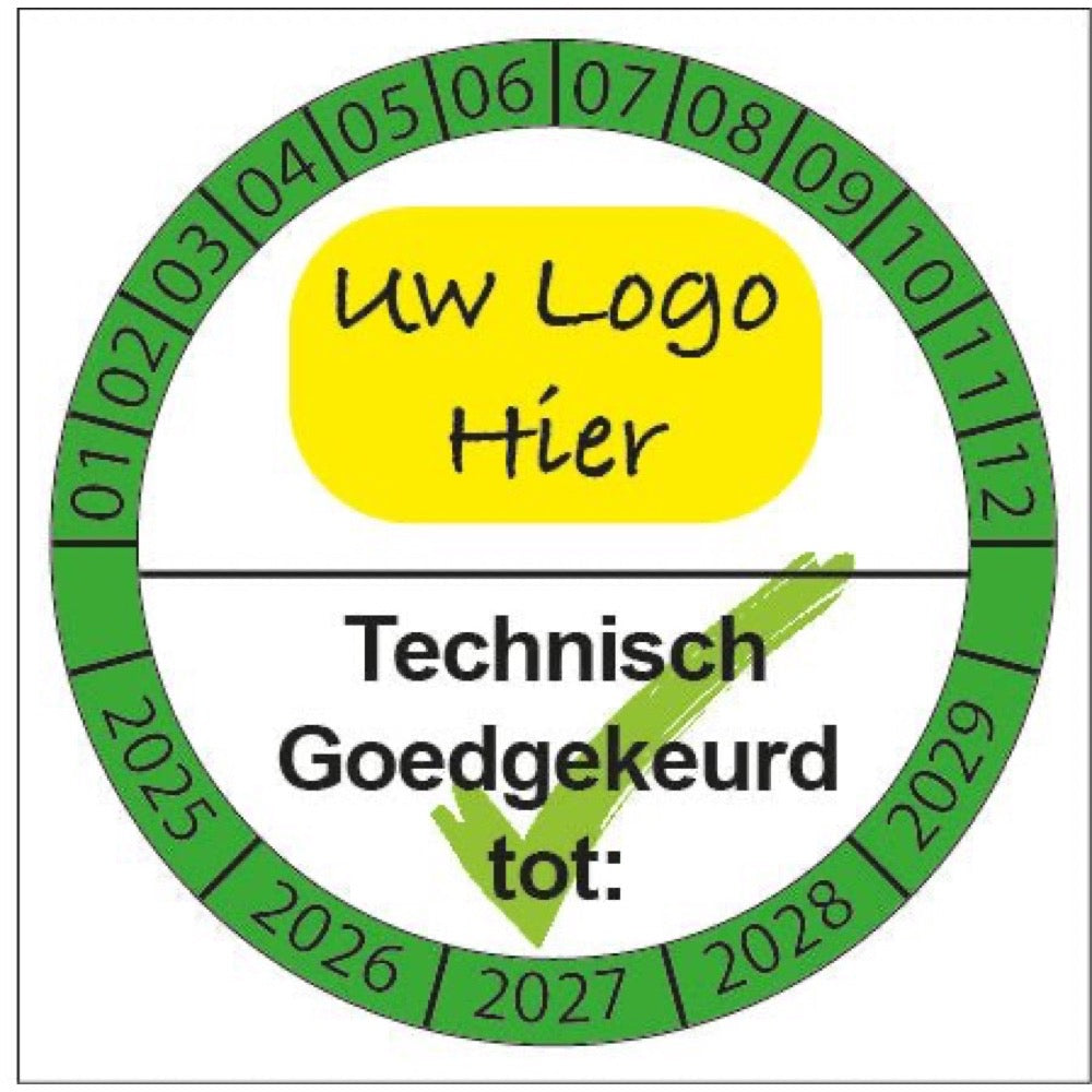 Keuringsstickers vrij te ontwerpen in onze online studio Groene buitenring logo - Ricard Pictogram stickers -