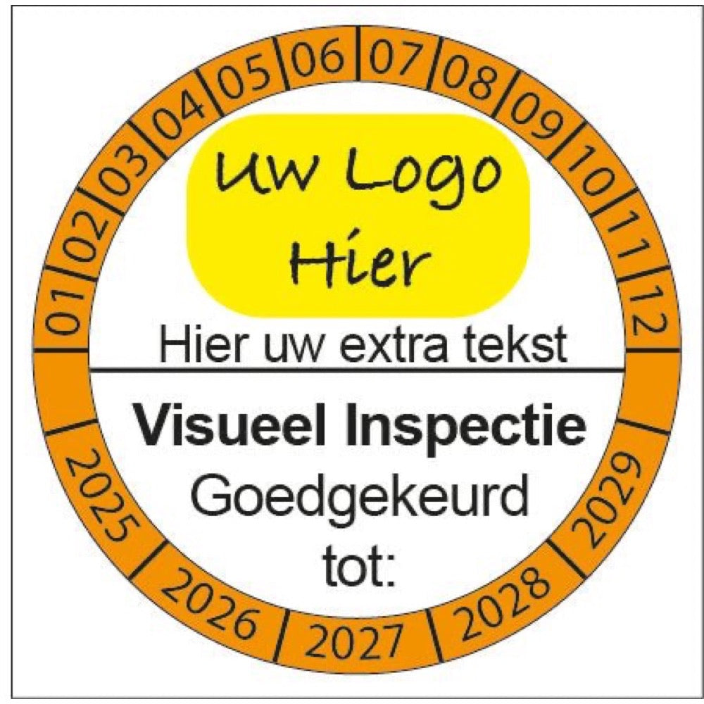 Keuringsstickers vrij te ontwerpen in onze online studio Oranje buitenring logo - Ricard Pictogram stickers -