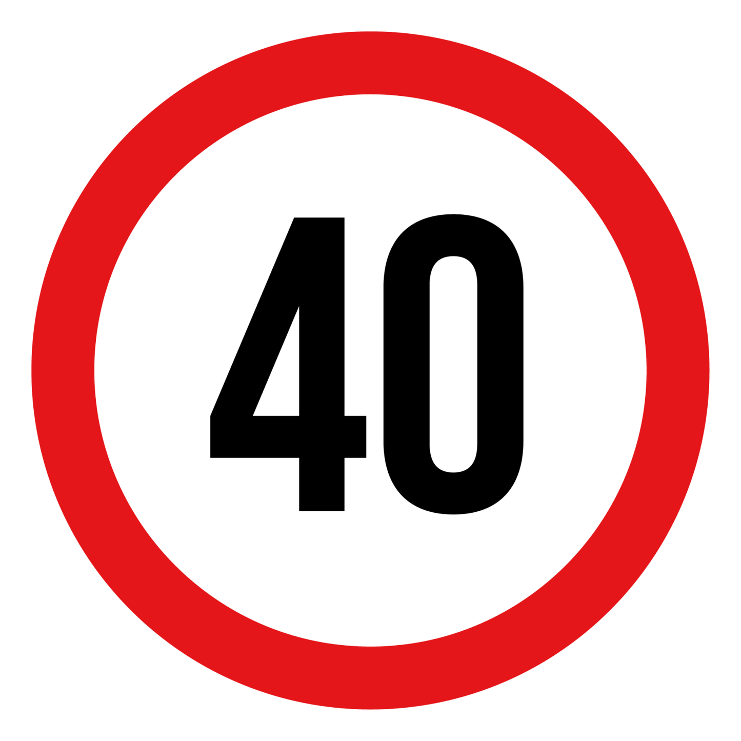 Max snelheid 40 KM Sticker | Weersbestendig | Vinyl - Ricard Pictogram stickers - 8718133055201