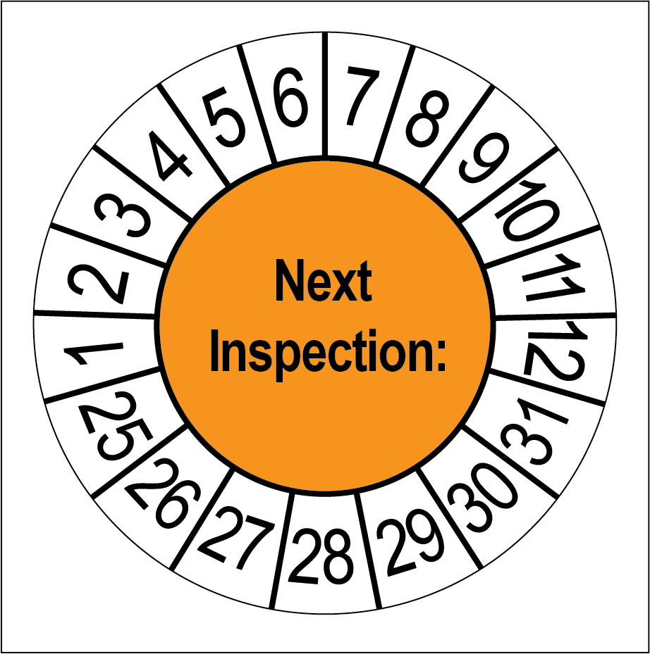 Next Inspection Keuringsstickers | 50 stuks (10 strips) | 35mm Rond | Vinyl - Ricard Pictogram stickers - 8718133057250